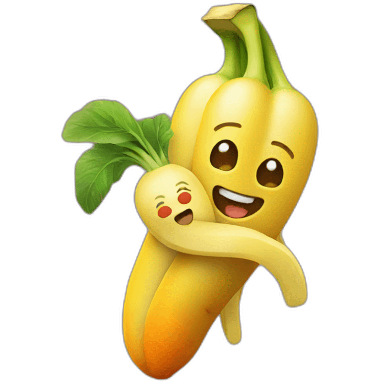 Banana hug carrot emoji