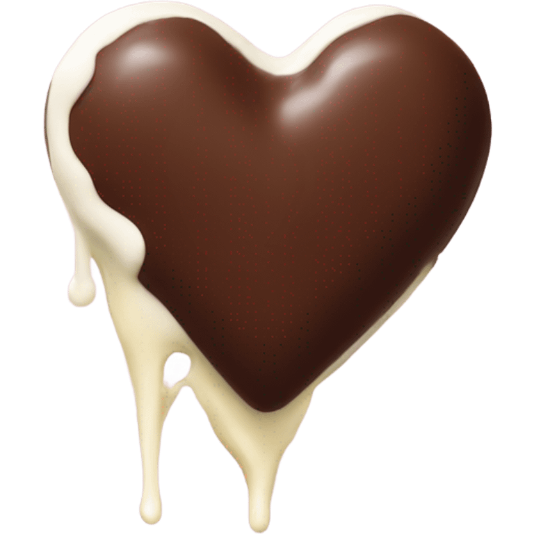 chocolate heart dipped in milk emoji