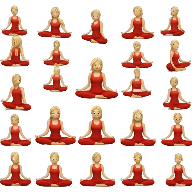  yoga blonde light girl in red yoga emoji