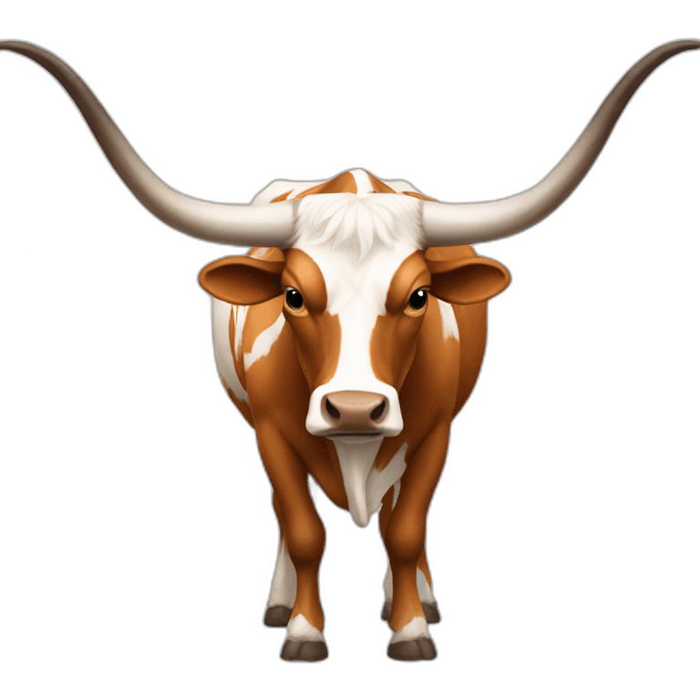 texas Longhorn, ridiculously long horns, full body, not skinny emoji