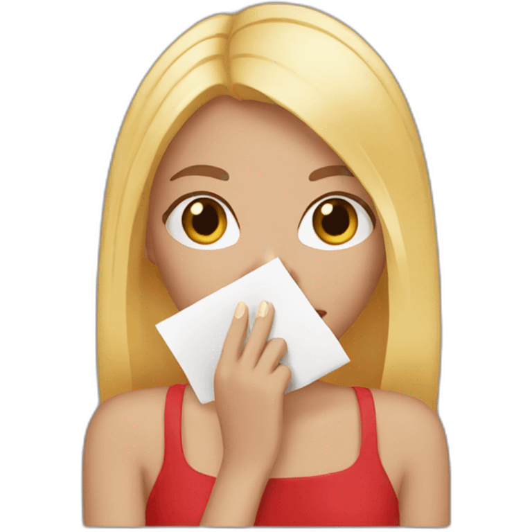 girl-with-red-manicure-and-blond-hair-covers-mouth-with-hand emoji