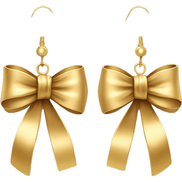 dangly gold bow earrings emoji