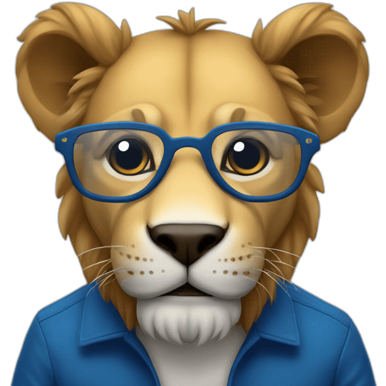 león mayor con Lentes azules emoji