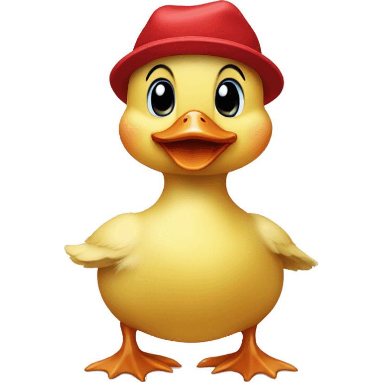 baby duck with red hat emoji