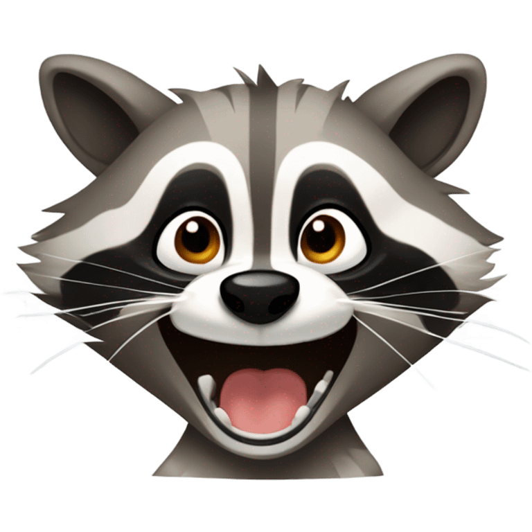 Trash talking raccoon emoji