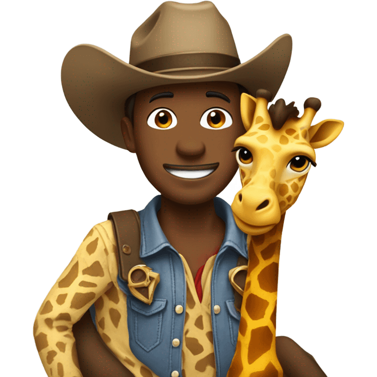 Cowboy riding a giraffe  emoji