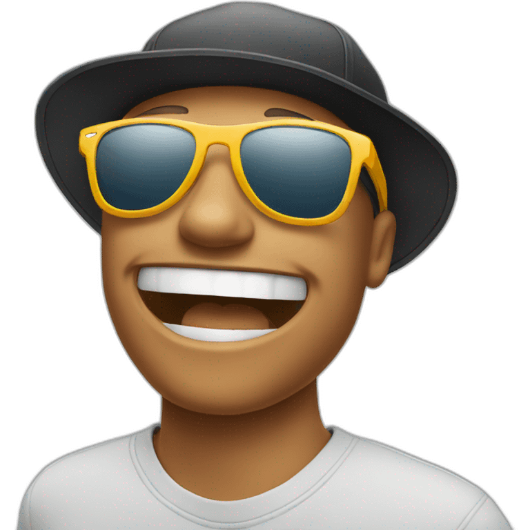 Smile emoji with sunglasses and nike cap emoji