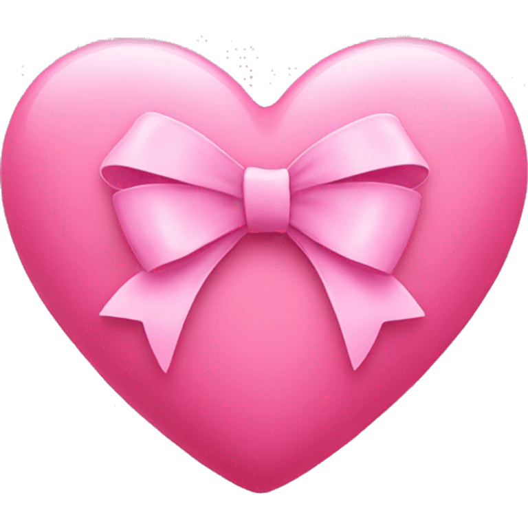 Cute pink heart with bow  emoji