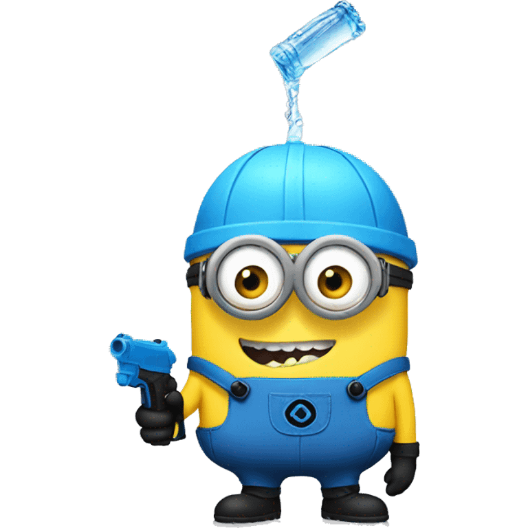 minion holding a water gun emoji