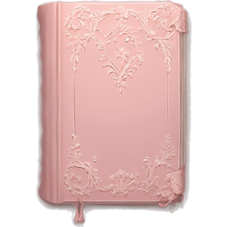 vintage rococo light pink book with lace  emoji