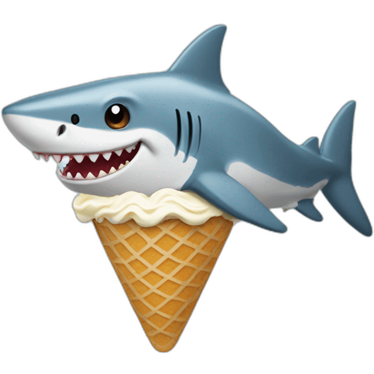 Shark eating ice cream emoji