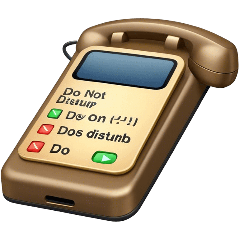 a mobile phone holding up a ‘do not disturb’ sign emoji