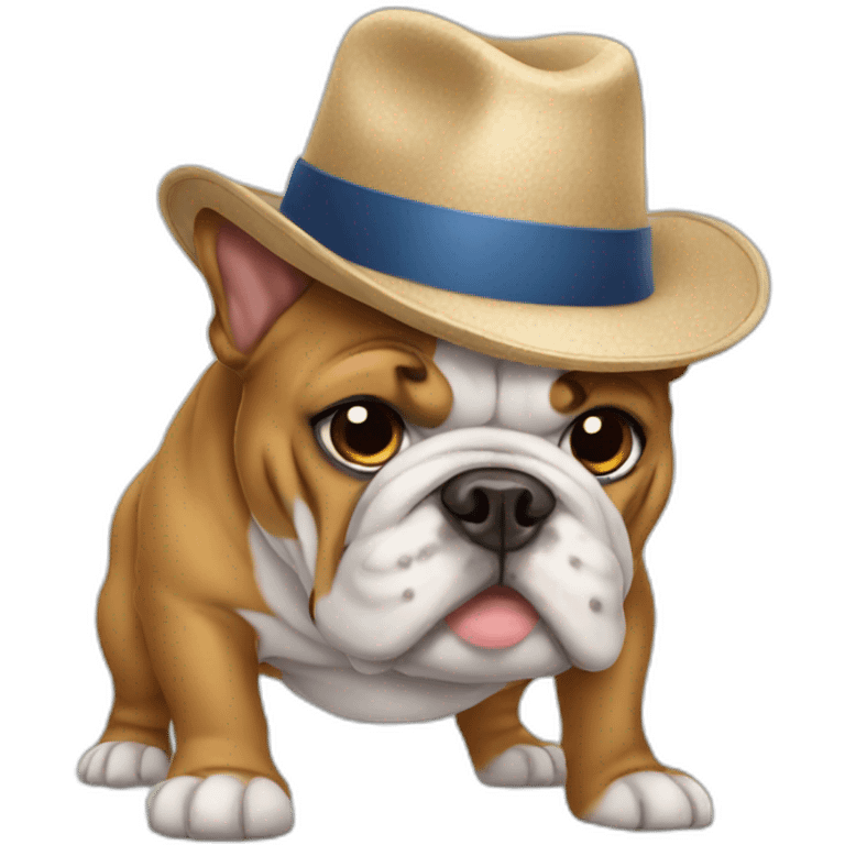 Bulldog With a hat emoji