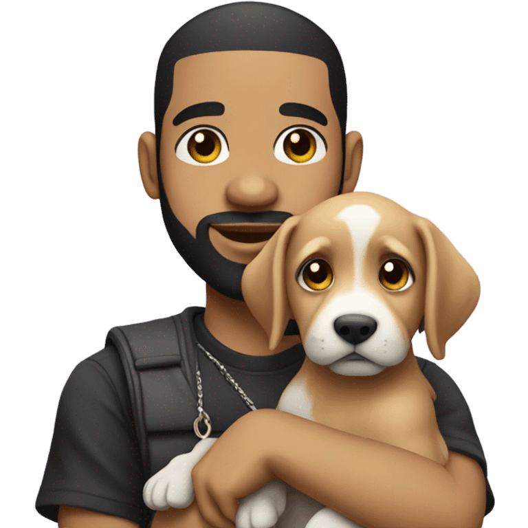 Drake holding a puppy emoji