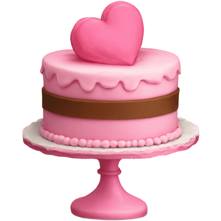 Vintage heart pink cake emoji