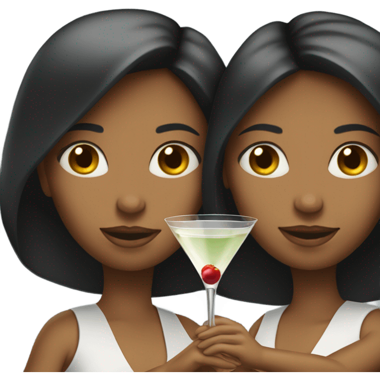 Two girls holding martini  emoji