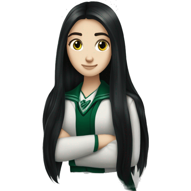 long black hair white girl slytherin  emoji