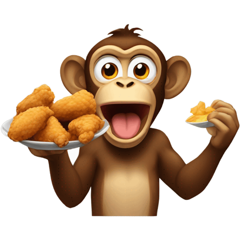 Monkey eating fried chicken emoji