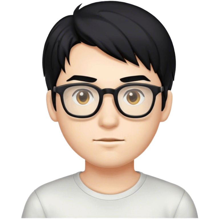 gamer boy with black hair and glasses emoji