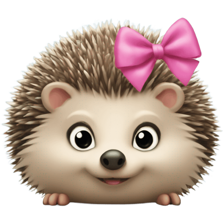 hedgehog with a pink bow on its head with a sign that says i love maylen emoji