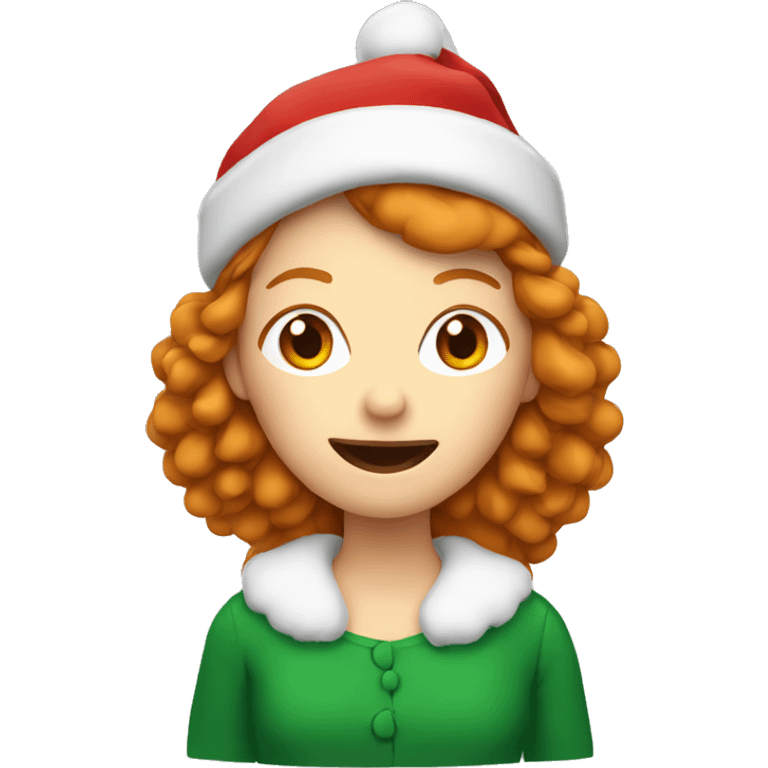 Ginger woman with christmas hat  emoji