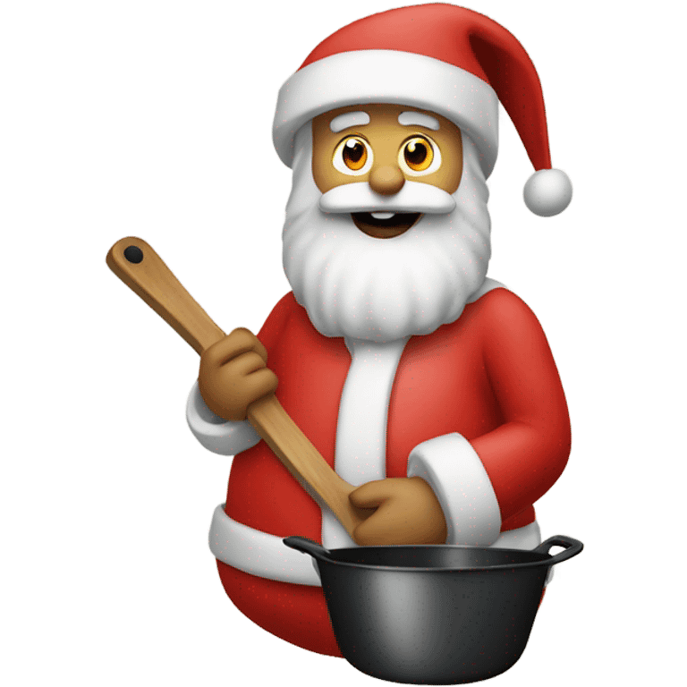 Santa holding a frying pan emoji