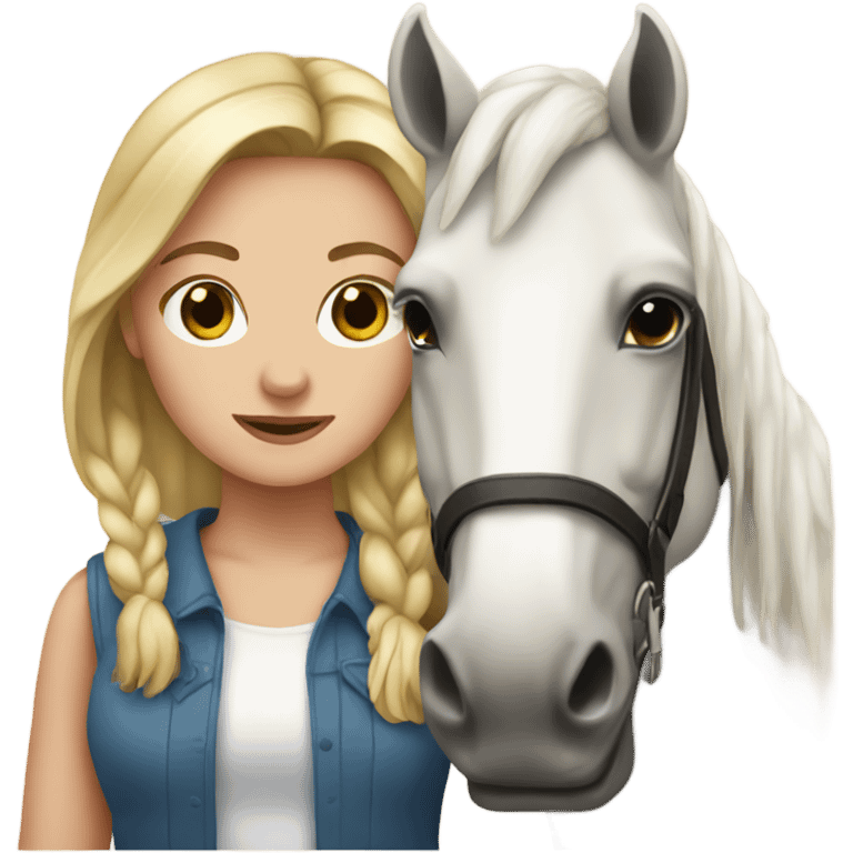 white girl with a horse emoji