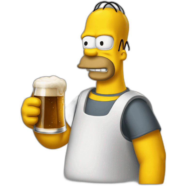 Homer bois une bière emoji