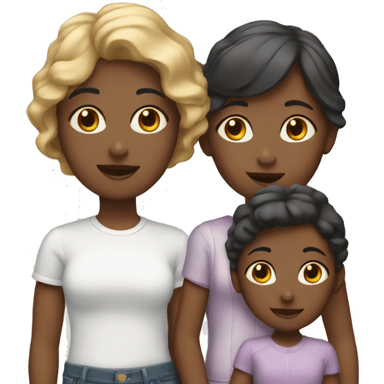 White Family with 3 daughters emoji