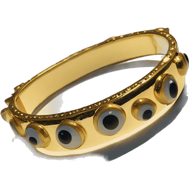 very thin gold bangle ring studded with eyeballs emoji