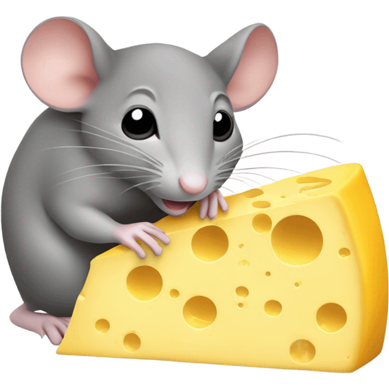 mouse eating cheese emoji