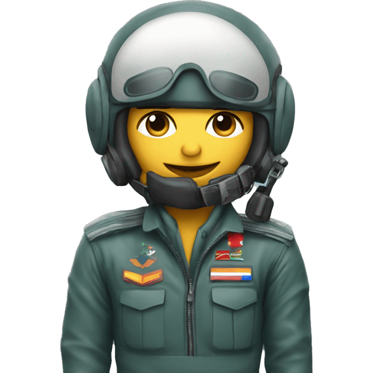 Peruvian air force pilot with helmet emoji