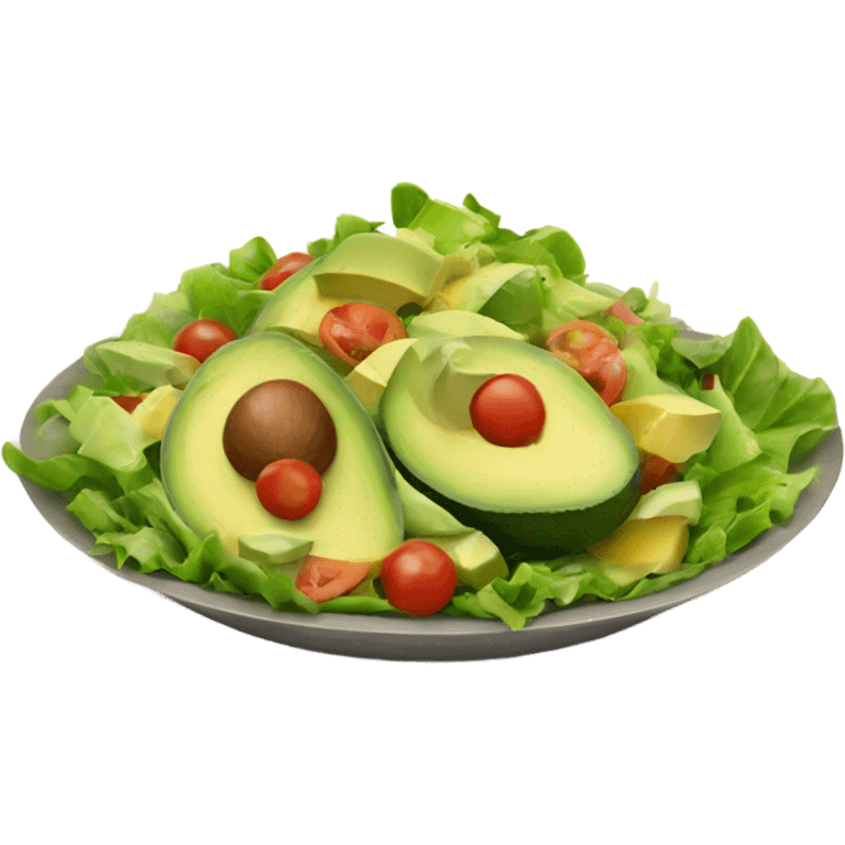 A salad with avocado emoji