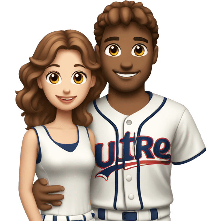 american baseball player with girlfriend with brown hair emoji