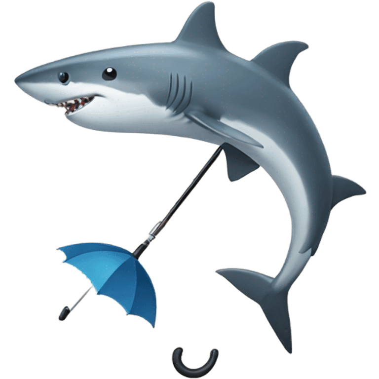 Shark with an umbrella  emoji