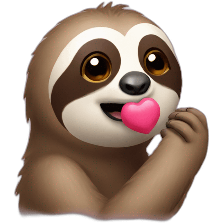 sloth blowing a kiss emoji