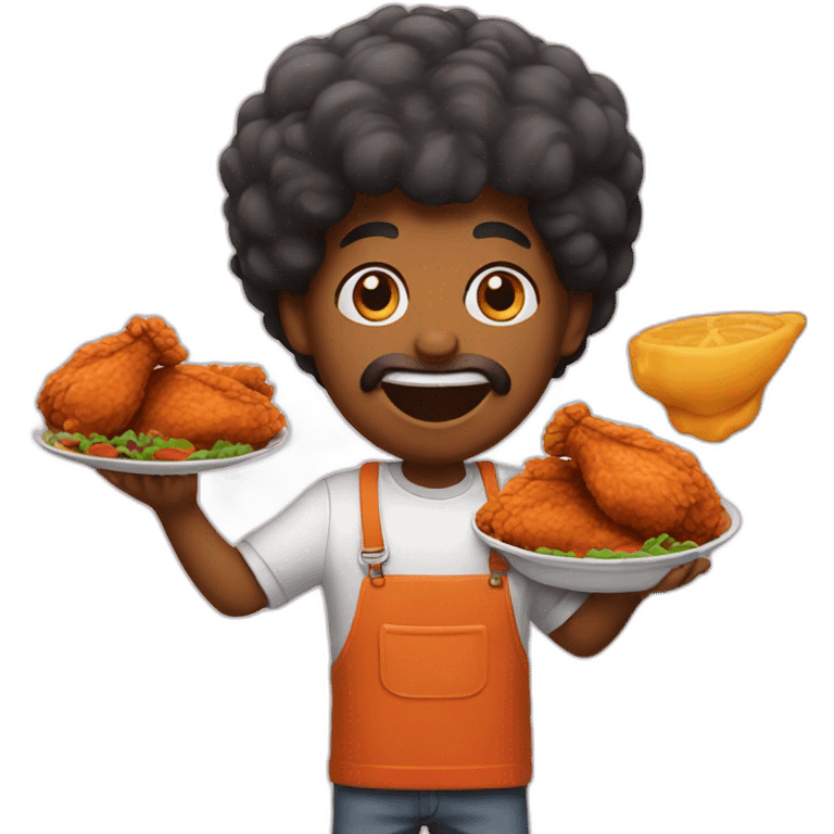 Eating fried chicken emoji