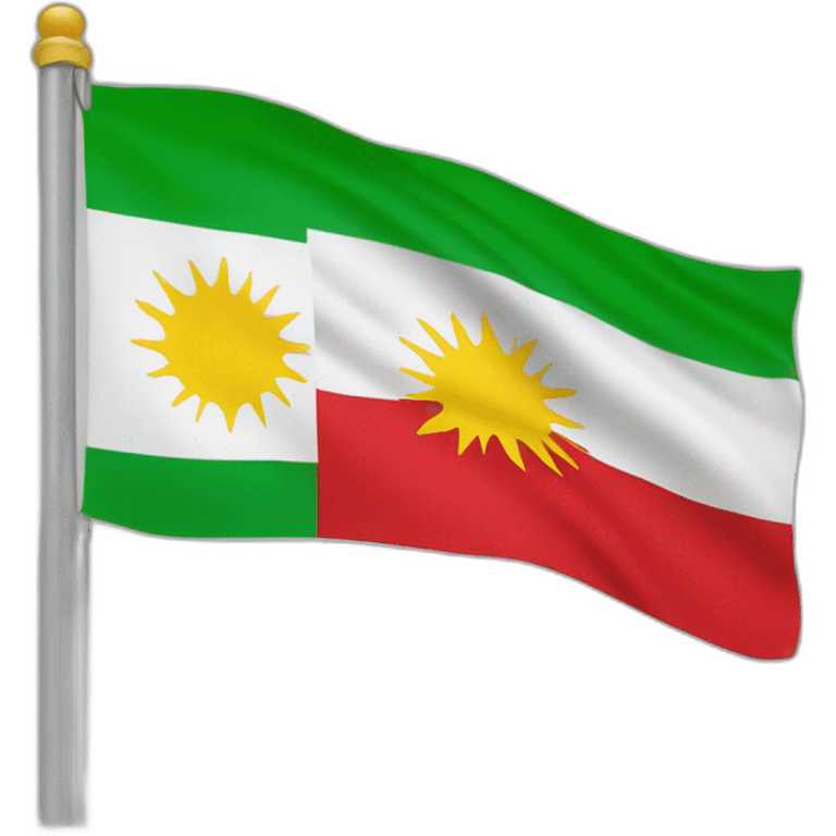 The flag of Iraqi Kurdistan is three colors and the top is red, the middle white, and the bottom is green. emoji