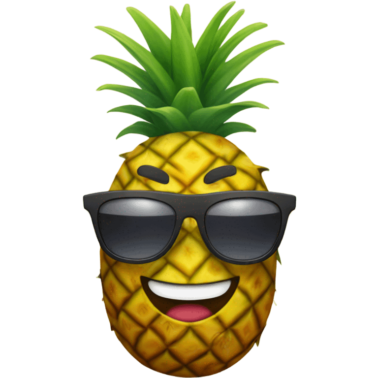 Pineapple with sunglasses and a beach hat  emoji