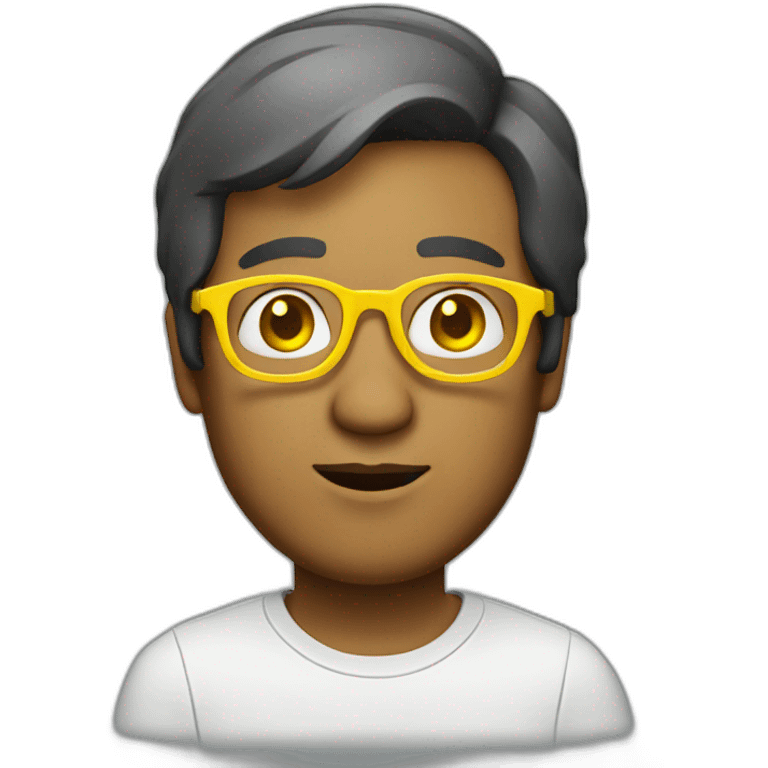 Man with yellow glasses on head emoji