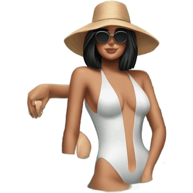 Kylie Jenner in pool emoji