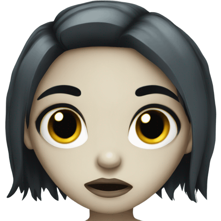 girl zombie with black hair emoji