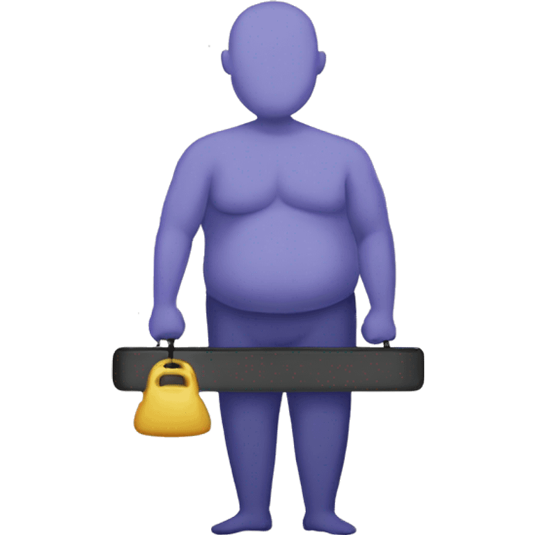 Person weighing his weight emoji