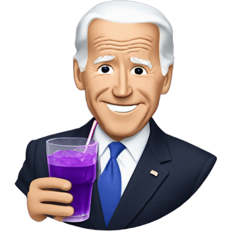 joe biden holding a purple drink in a glass emoji