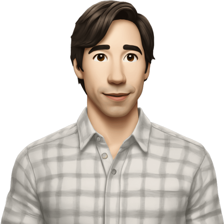 Justin Long wearing shirt emoji