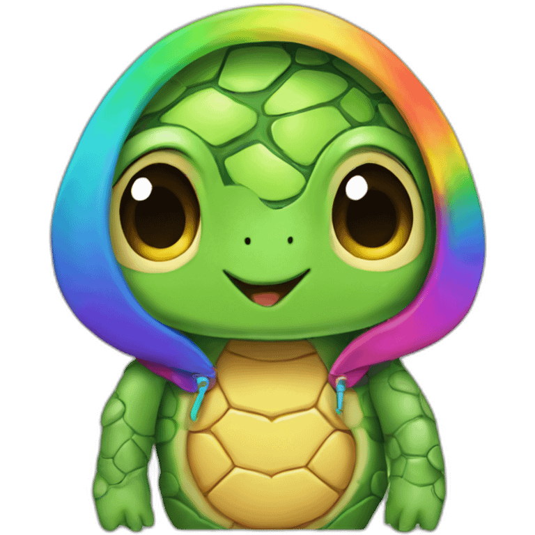 groovy rainbow turtle hoodie emoji