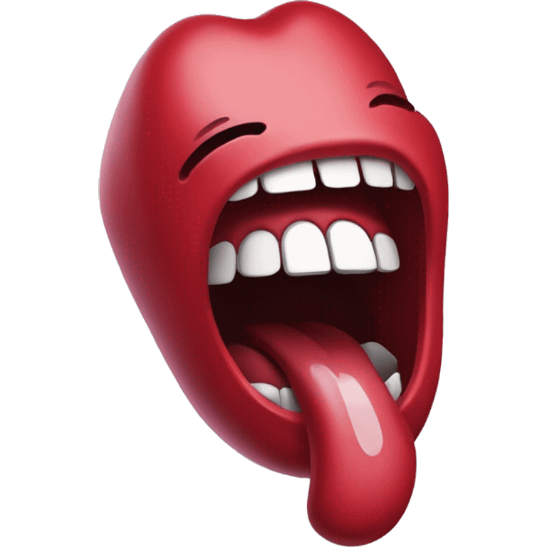 Anthropomorphized Screaming Lips Rock 'N Roll Tongue emoji