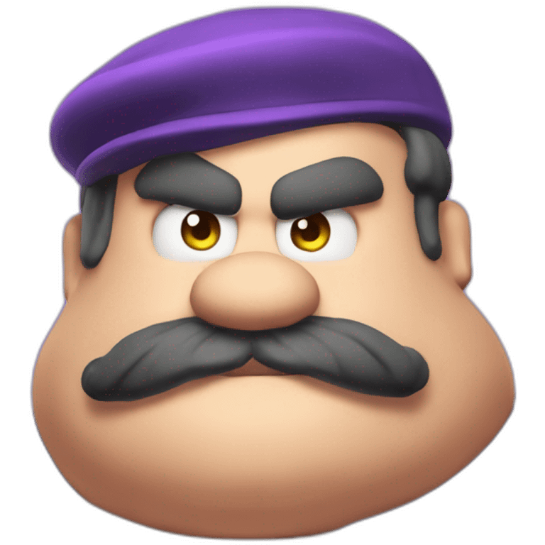 Extremely obese waluigi modeling emoji