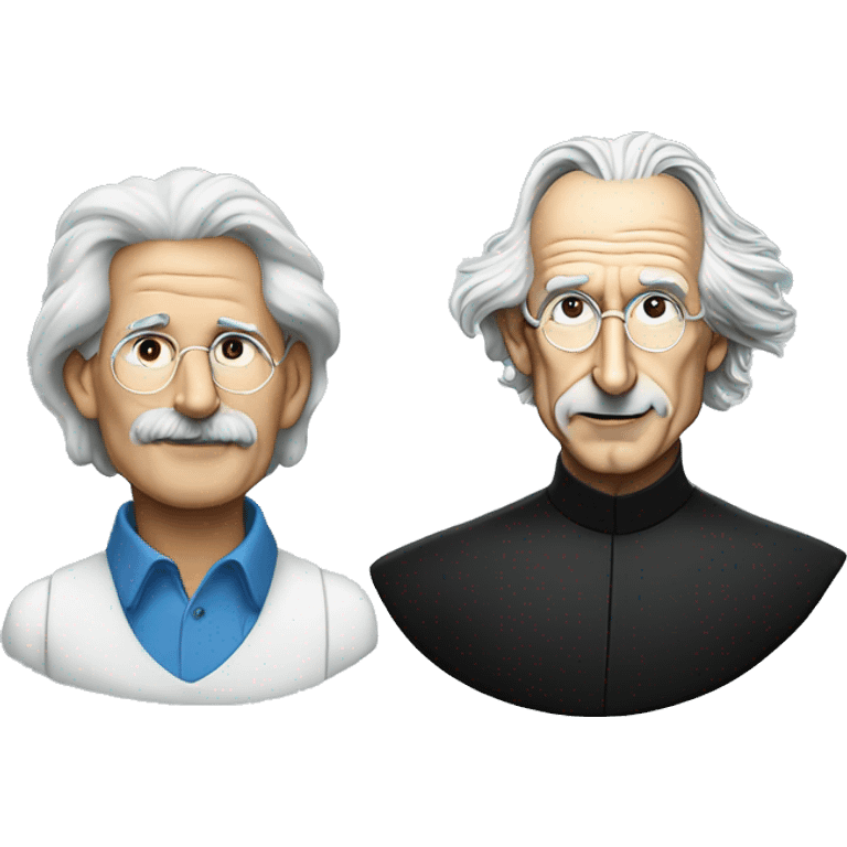 Steve Jobs and Einstein on the moon emoji