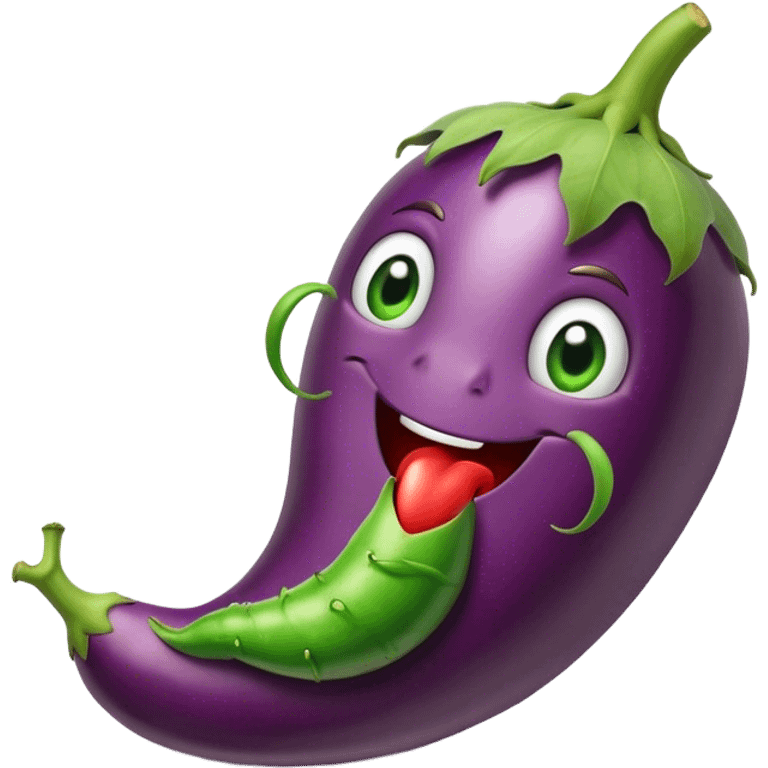 eggplant with a worm coming  emoji